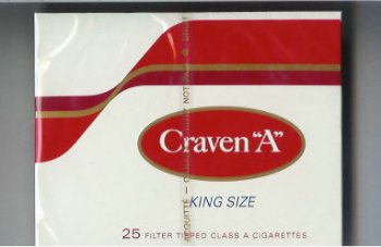 Craven A king size 25 cigarettes