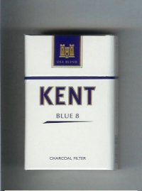Kent USA Blend Blue 8 Charcoal Filter cigarettes hard box