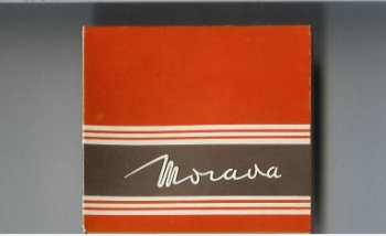 Morava red and brown cigarettes wide flat hard box