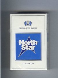 North Star Lights American Blend white and blue cigarettes hard box