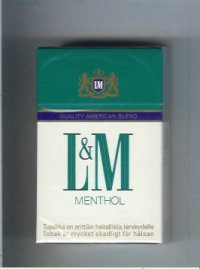 L&M Quality American Blend Menthol cigarettes hard box