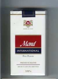 Mond International Premium Blend 100s Full Flavor American Taste cigarettes soft box