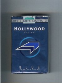 Hollywood Filter Blue American Blend blue and light blue and black cigarettes soft box
