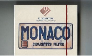 Monaco Cigarettes Filtre white wide flat hard box