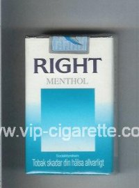Right Menthol cigarettes soft box
