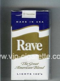 Rave Lights 100s The Great American Blend cigarettes soft box