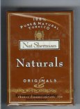 Nat Sherman Naturals Originals 100s brown cigarettes wide flat hard box Nat Sherman Naturals Originals 100s brown cigarettes wide flat hard box
