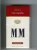 MM International 100s white and red cigarettes hard box