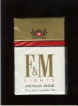 F&M F and M Lights American Blend cigarettes hard box