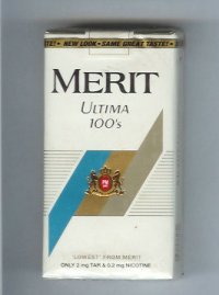 Merit Ultima 100s white cigarettes soft box