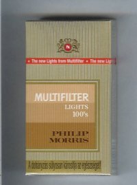 Multifilter Philip Morris Lights 100s cigarettes hard box