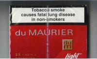 Du Maurier Light 25s cigarettes wide flat hard box