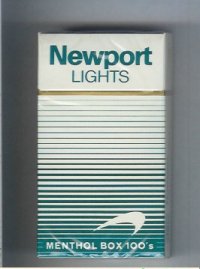 Newport Lights Menthol white and green 100s cigarettes hard box