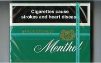 Menthol Macdonald 25 cigarettes wide flat hard box