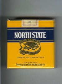 North State Superfine Ready Rolled 25 yellow and black cigarettes soft box