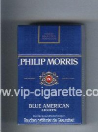 Philip Morris Blue American Lights cigarettes hard box