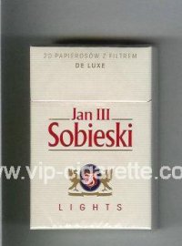Sobieski Jan 111 De Luxe Lights cigarettes white hard box