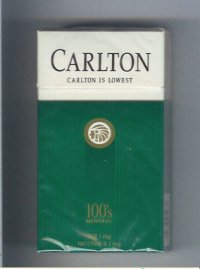 Carlton Menthol 100's Filter cigarettes hard box Carlton Menthol 100's Filter cigarettes hard box