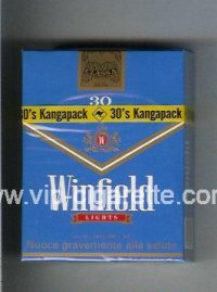 Winfield Lights 30 Cigarettes blue hard box