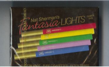 Nat Sherman\'s Fantasia Lights cigarettes wide flat hard box