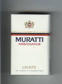 Muratti Ambassador Lights cigarettes hard box