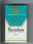 Marathon Menthol Lights 100s Exclusive Premium Blend cigarettes hard box