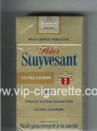 Peter Stuyvesant Ultra Lights 100s gold cigarettes hard box