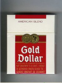 Gold Dollar American Blend 25s white and red cigarettes hard box