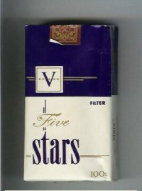 Five Stars V Filter 100s cigarettes soft box