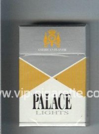 Palace Lights silver and yellow and white cigarettes hard box