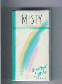 Misty Lights Menthol Lights Slims 100s cigarettes hard box