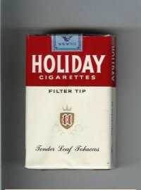 Holiday cigarettes Filter Tip Tender Leaf Tobaccos white and red soft box