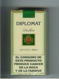 Diplomat De Luxe Menthol 100s cigarettes soft box