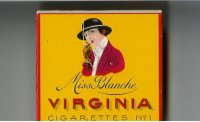 Miss Blanche Virginia cigarettes wide flat hard box