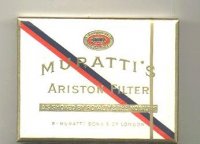 Muratti's Ariston Filter cigarettes wide flat hard box