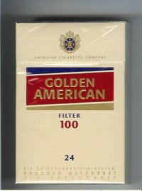 Golden American Filter 100s yellow and red 24 cigarettes hard box