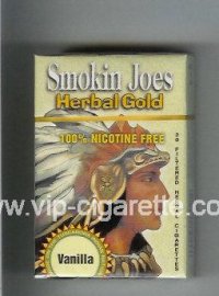 Smokin Joes Herbal Gold Vanilla cigarettes hard box
