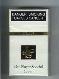 John Player Special 100s Lights white and black cigarettes hard box