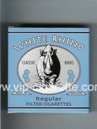 White Rhino Classic Bidis Regular cigarettes wide flat hard box