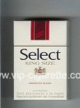 Select King Size American Blend cigarettes hard box
