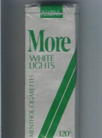 More White Lights Menthol grey and green 120s cigarettes soft box