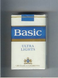 Basic Ultra Lights ciggarettes soft box