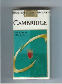 Cambridge Menthol Lights 100s cigarettes soft box