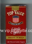 Top Value Little Cigars Sweet'n Mild 100s cigarettes soft box