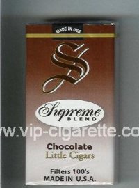 Supreme Blend Chocolate Little Cigars Filters 100s Cigarettes soft box