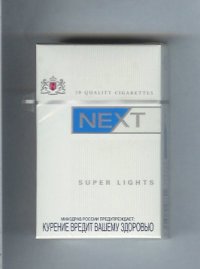 Next Super Lights white and blue cigarettes hard box