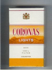 Coronas Lights 100s box filter cigarettes