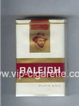 Raleigh Plain End cigarettes white and red and gold soft box Raleigh Plain End cigarettes white and red and gold soft box