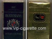 Rothmans International black 100s cigarettes hard box