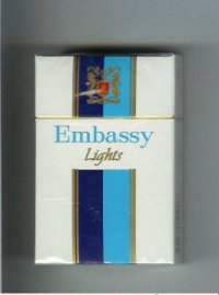 Embassy Lights King Size cigarettes hard box